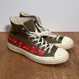 Converse CDG Comme Des Garcons PLAY Chuck Taylor 70 Hi Green Sneakers Mens US 11